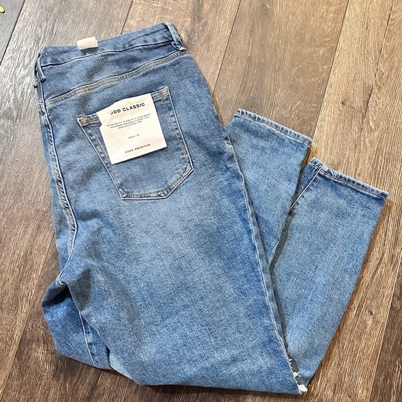 Good American Denim - Good American Good Classic Skinnyish size 20 indigo new with tags distressed